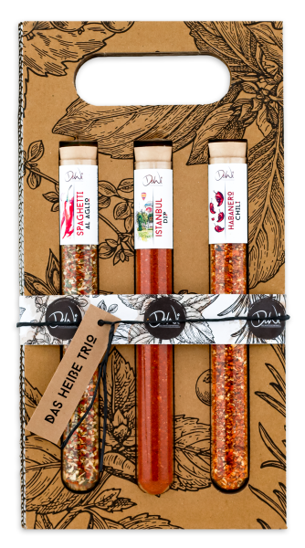 3er Geschenkset XL-Das heiße Trio Spaghetti all'aglio Istanbul Dip  Habanero Chili   Spice Tube